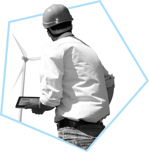 Meżczyzna z wiatrakiem